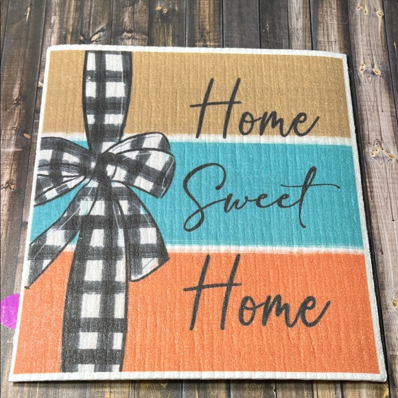 5for$10 Home Sweet Home Fall Swedish Dishcloths Autumn Absorbent Dish Cloth 7x8 - Picture 1 of 10